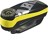 ABUS Bremsscheibenschloss mit Alarm Detecto 7000 RS1 - Motorradschloss mit ABUS-Sicherheitslevel 13 - pixel yellow