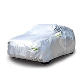 Amazon Basics – Wetterfeste Auto-Abdeckung, silberfarben, PEVA mit Baumwolle, SUVs bis 470 cm